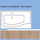 Mobile Agape 90 sospeso bianco lucido - vasca sinistra